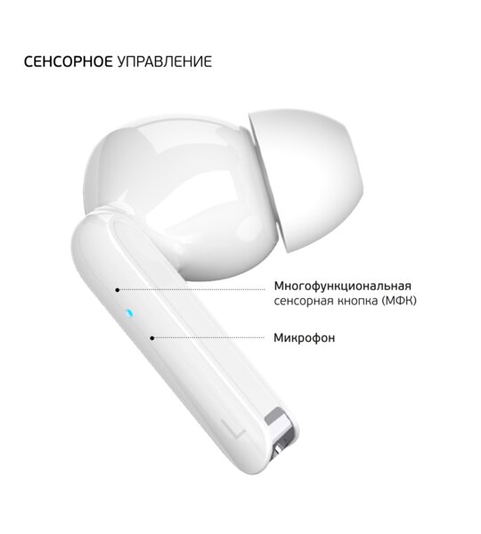 Bluetooth гарнитура Deppa Air Space TWS в зарядном футляре белая