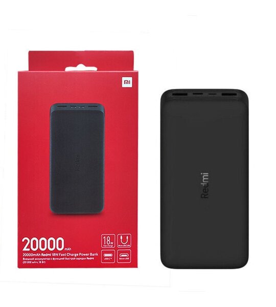 Внешний АКБ 20000mAh Mi Redmi 18W Fast Charge Power Bank черный