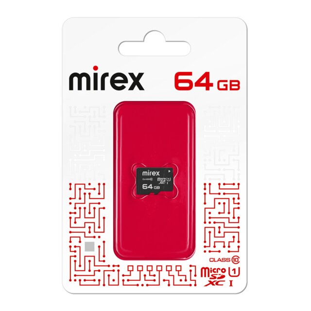 Карта памяти Micro SD 64Gb Mirex class 10 UHS-I U1