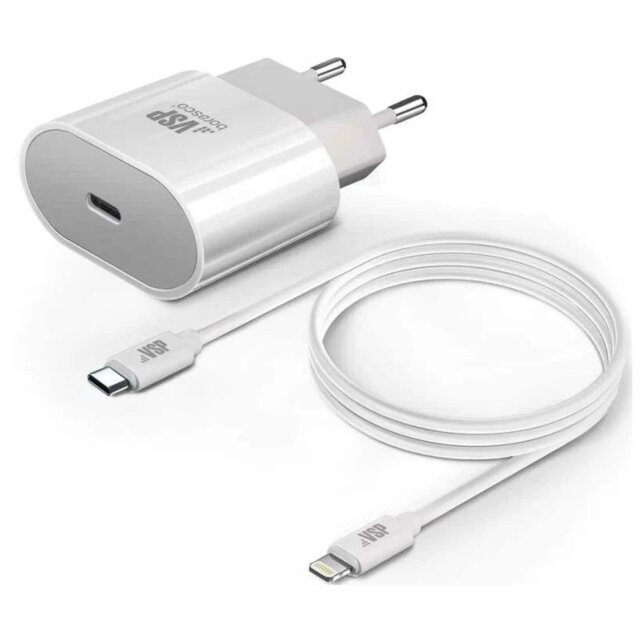 СЗУ type-c 3A 20W PD дата-кабель type-c - type-c 1м VSP белый
